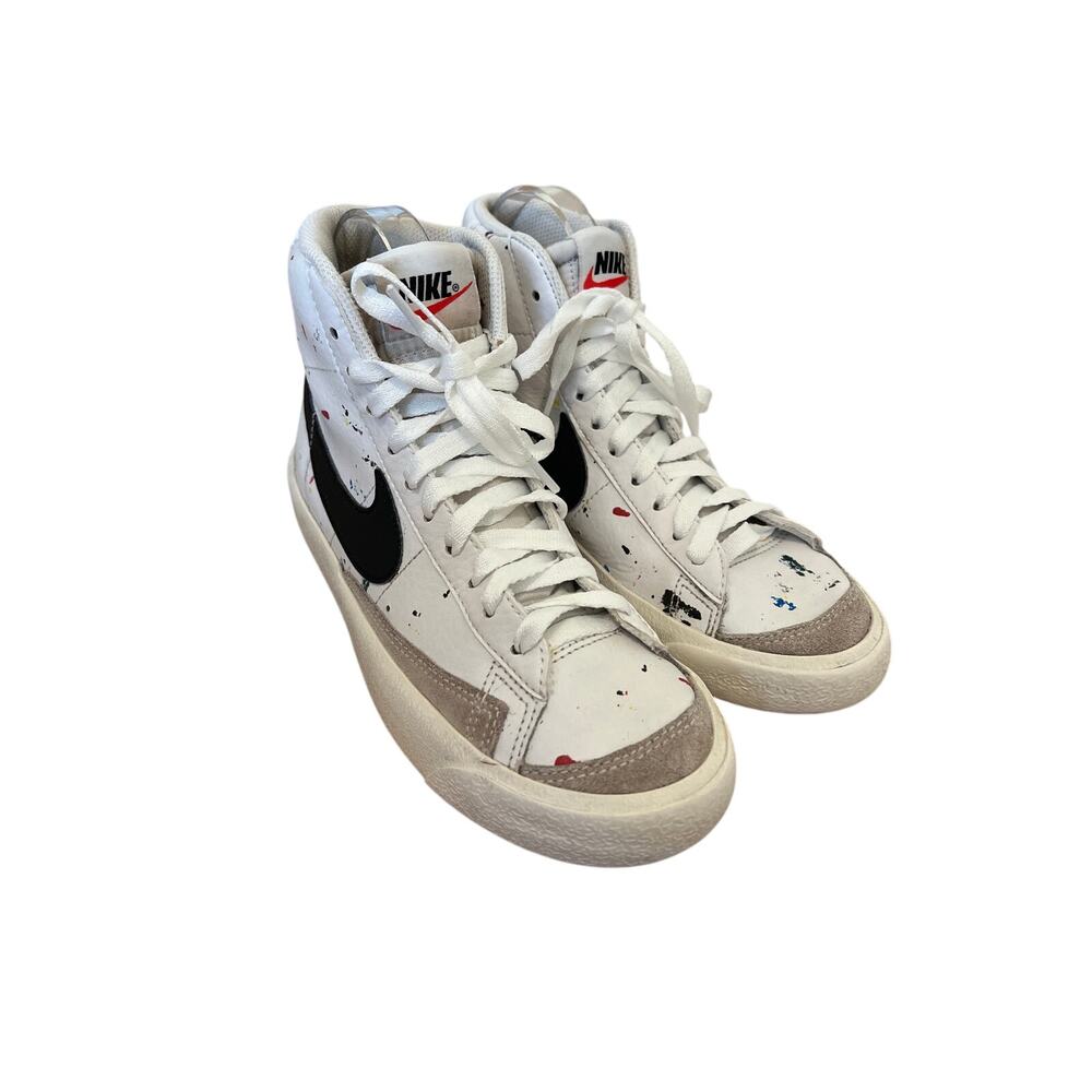 Nike Blazer Mid 77 Paint Splatter Kids GS DJ2618-100 Sneakers Youth Size 4.5Y